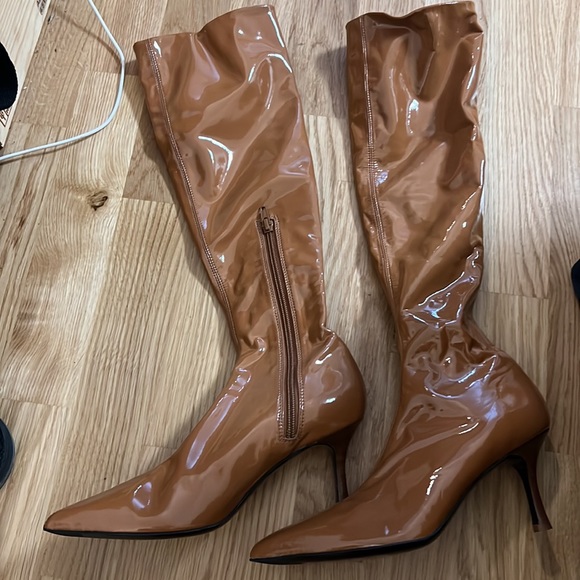 New rag & bone Brea Tall Boot in Patent Textile - Picture 6 of 11